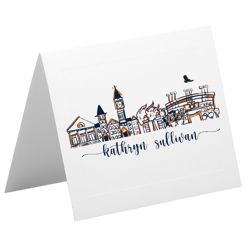Auburn Skyline Notecard – Santa Catalina Font Auburn Skyline Notecard - Santa Catalina Font