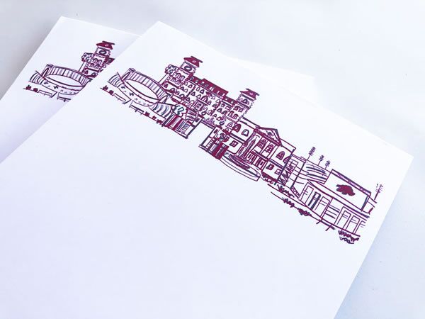 University-Arkansas-Razorback-Campus-Skyline-Personalized-Notepad-Fayetteville-900 Personalized Notepad Set {University of Arkansas - Fayetteville, Arkansas Campus Skyline} - Image 2