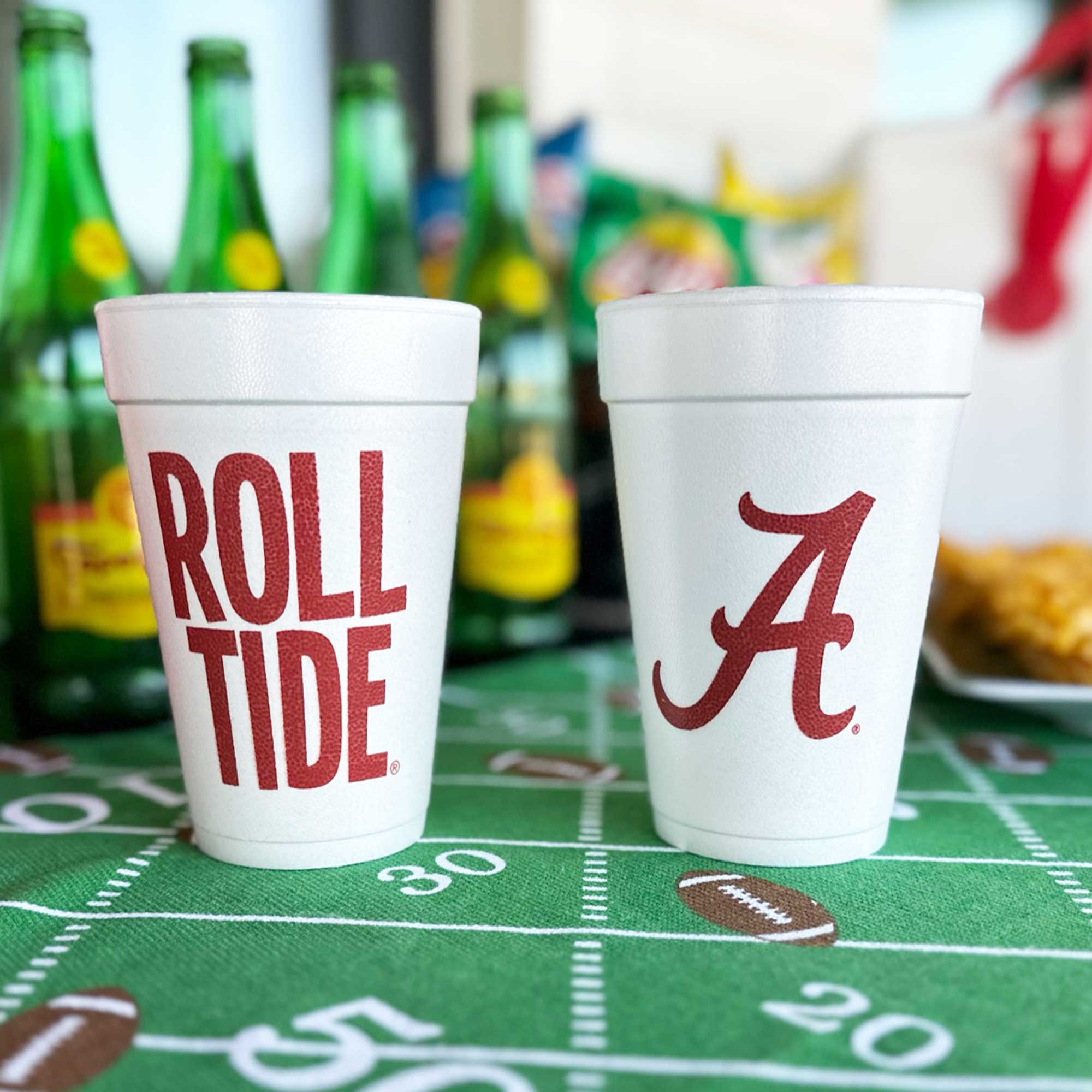 Univeristy-of-Alabama-Roll-Tide-Disposable-Foam-Football-Tailgate-Cup-.2000 University of Alabama - Roll Tide {Foam Cup 10 Pack} - Image 3