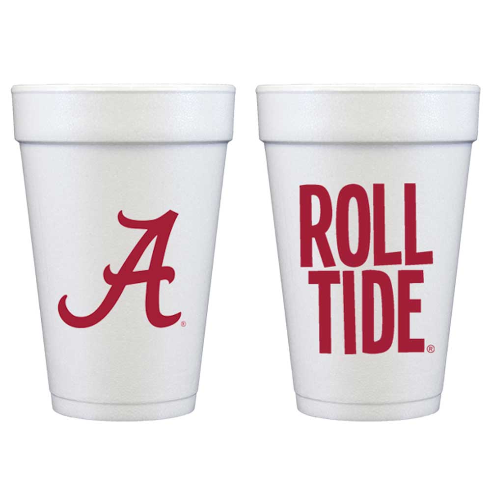 University Alabama Roll Tide-Disposable Styrofoam Cup University of Alabama - Roll Tide {Foam Cup 10 Pack}