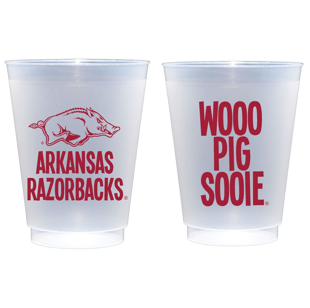 Arkansas Razorbacks Wooo Pig Frosted Roadie Football Tailgate Cups University of Arkansas Razorback/Wooo Pig Sooie Frosted Roadie Cup (10 pack)