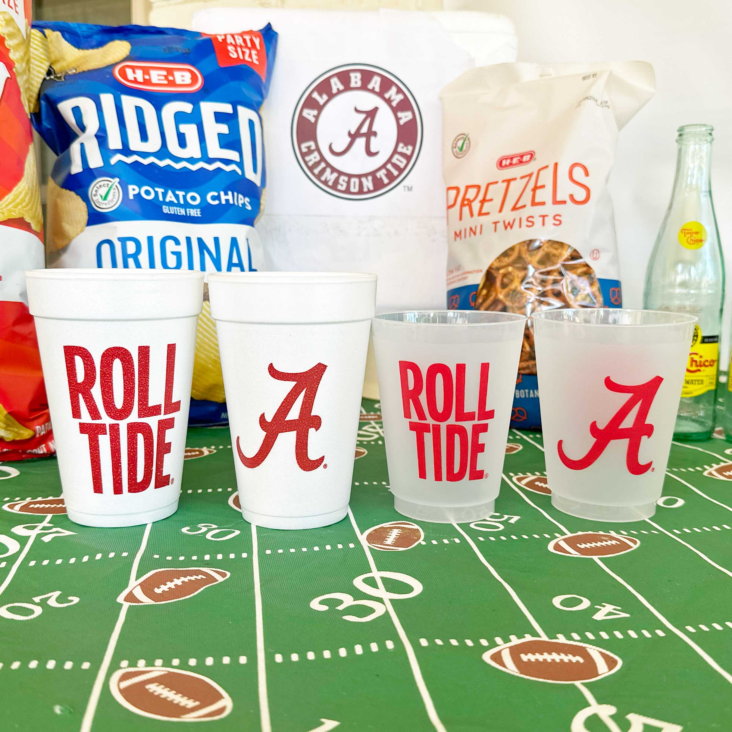 University of Alabama Roll Tide Frosted Plastic Roadie Foam Tailgate Graduation Cup University of Alabama - Roll Tide {Foam Cup 10 Pack} - Image 4