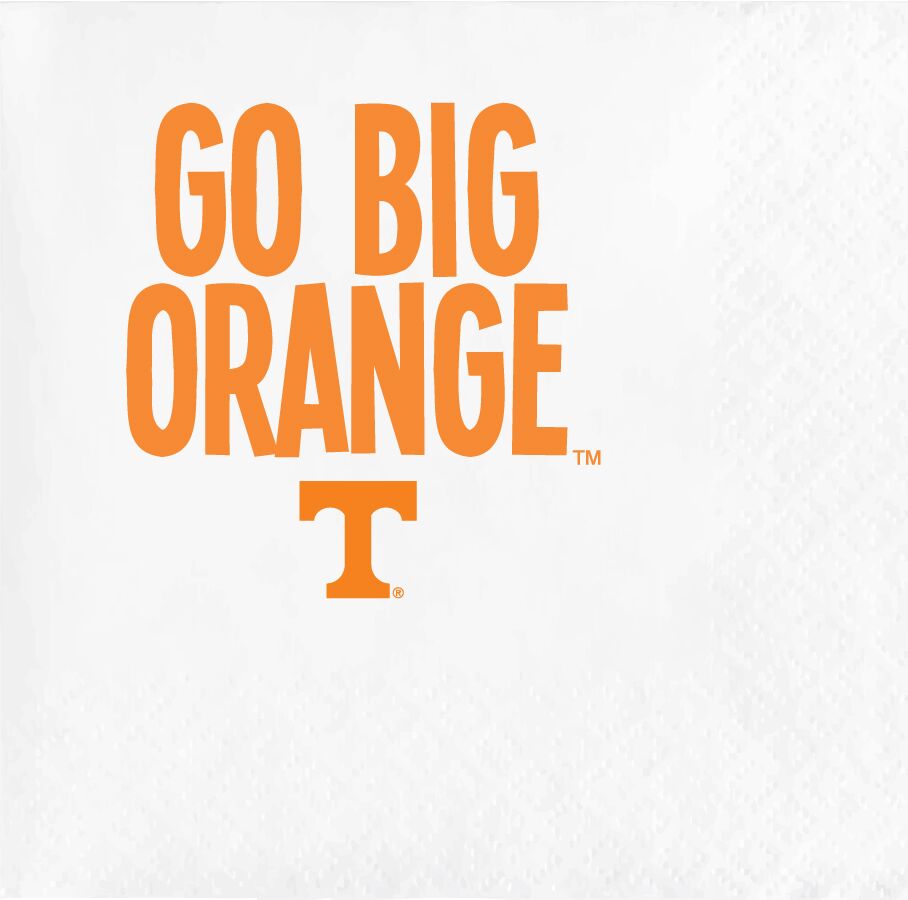 University of Tennessee Volunteers GBO Paper Cocktail Napkin Hook Em Horns University of Tennessee-Go Big Orange - Napkin Pack