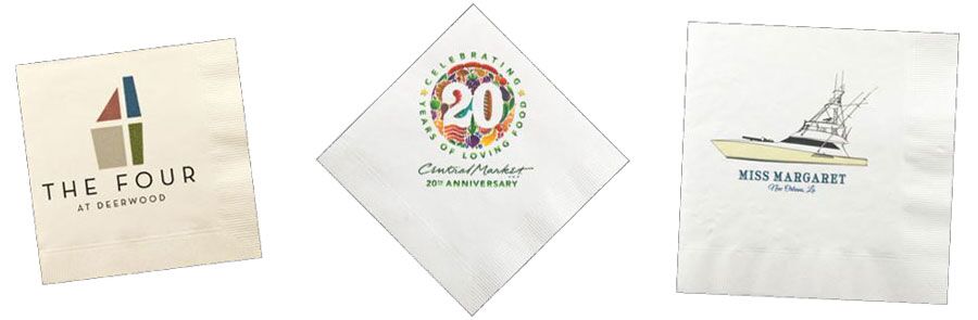 Full Color Paper Napkins with Custom Art Image