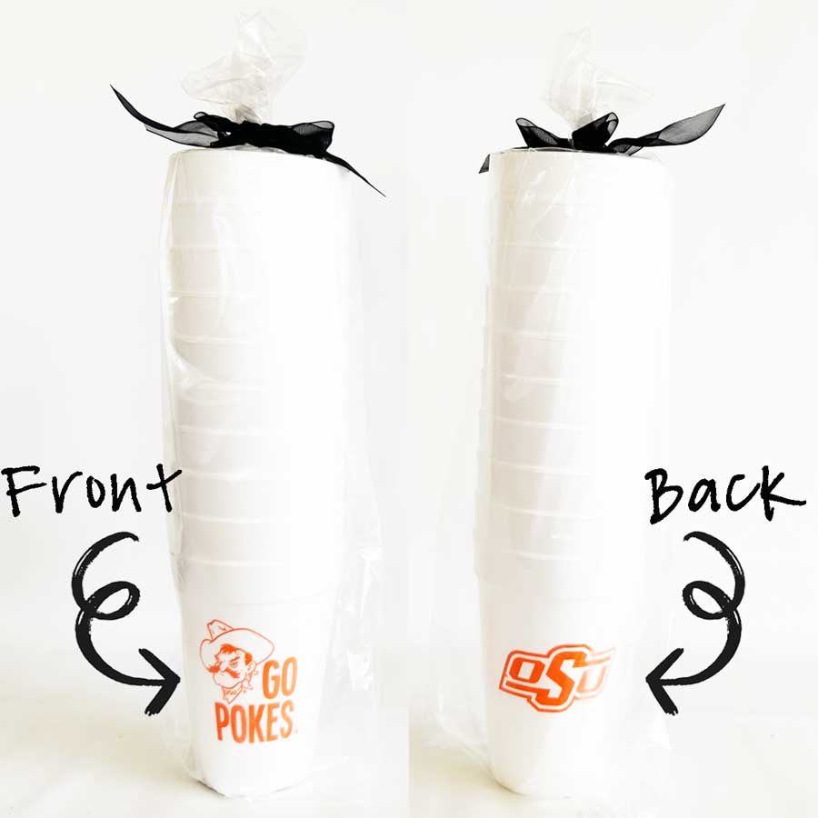 Oklahoma State Cowboys -Go Pokes Styrofoam Party Foam Cups Oklahoma State University Logo/Go Pokes {Styrofoam Cup 10 Pack} - Image 4