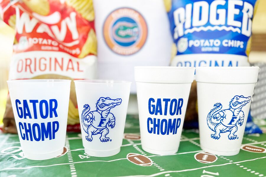 University-of-Florida-Gator-Gator-Chomp–Styro-Disposable-Party-Roadie-Cup-Foam-Cup-9 University of Florida Campus Skyline {Frosted Roadie Cup 8 Pack} - Image 3