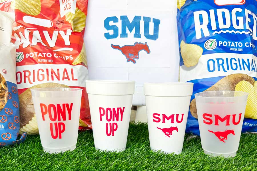 SMU-Mustangs-Southern-Methodist-University-Pony-Up-Disposable-Styrofoam-Cup-Fros-Cup9 Southern Methodist University (SMU) Campus Skyline - Dallas {Frost 8 Pack} - Image 5