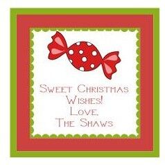 Personalized Christmas Gift Tag Stickers {Christmas Candy}