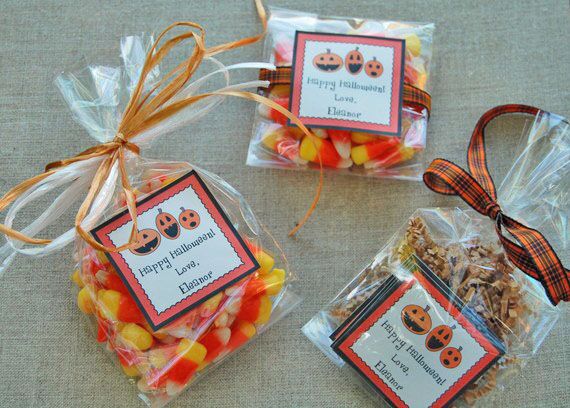 Personalized Halloween Gift Tag Sticker {Silly Pumpkin Trio}