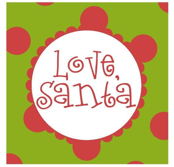 Personalized Christmas Gift Tag Stickers {Red Polka Dot}
