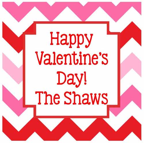 Valentine's Day Sticker - Chevron Multi