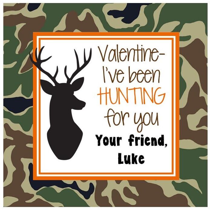 Valentine's Day Sticker - Camo with Deer