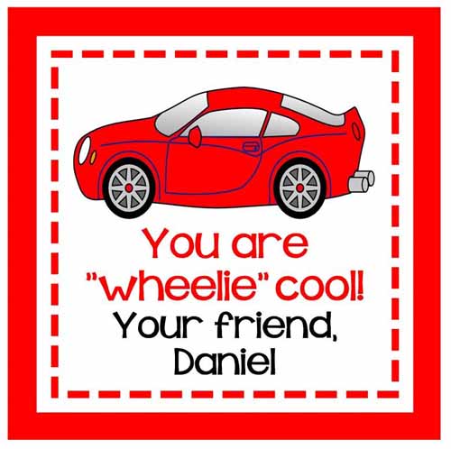 Valentine's Day Sticker - Race Car