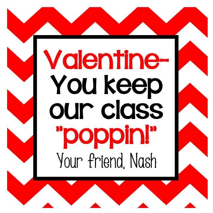 Valentine's Day Sticker - Chevron Poppin