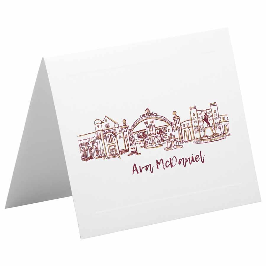 Florida-State-Seminoles–Personalized-Note-Card-Stationery-2000-900 Florida State Seminoles Landmarks - Tallahassee, Florida - Personalized Foldover Notecard