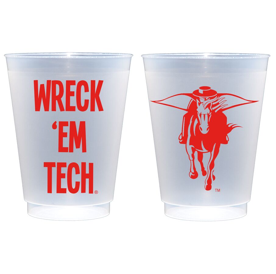 Texas Tech University Red Raiders Wreck Em Frosted Cup Texas Tech University - Masked Rider/Wreck 'Em Tech {Frosted Cup 10 Pack}