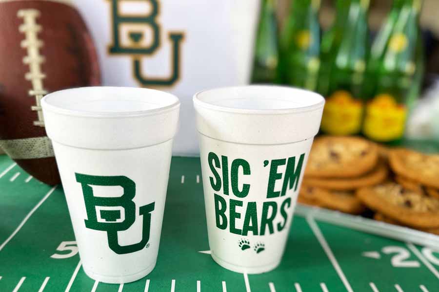 Baylor-University-Sic_Em-Disposable-Foam-Party-Cup-9 Baylor University Logo/Sic 'Em Bears {Styrofoam Cup 10 Pack} - Image 3