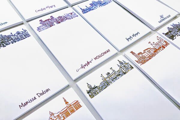College-Campis-Skyline-Notepads-900 Tulane University Campus Skyline – Personalized Notepad Set - Image 2
