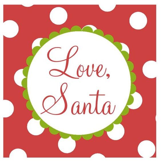 Personalized Christmas Gift Tag Stickers {Red and White Polka Dot}