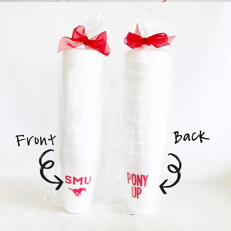 SMU-Mustang-Southern-Methodist-University-Pony-Up-Disposable-Foam-Cup-9 Southern Methodist University (SMU) Logo Foam Cups - Pony Up with Mustang - Image 5