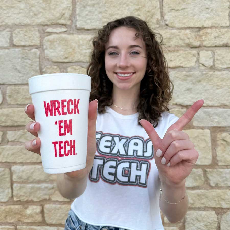 Texas-Tech-Universtiy-Red-Raider-Wreck-Em-Tech-Disposable-Foam-Cup-tailgate-9 Texas Tech University - Masked Rider/Wreck 'Em Tech {Styrofoam Cup 10 Pack} - Image 6