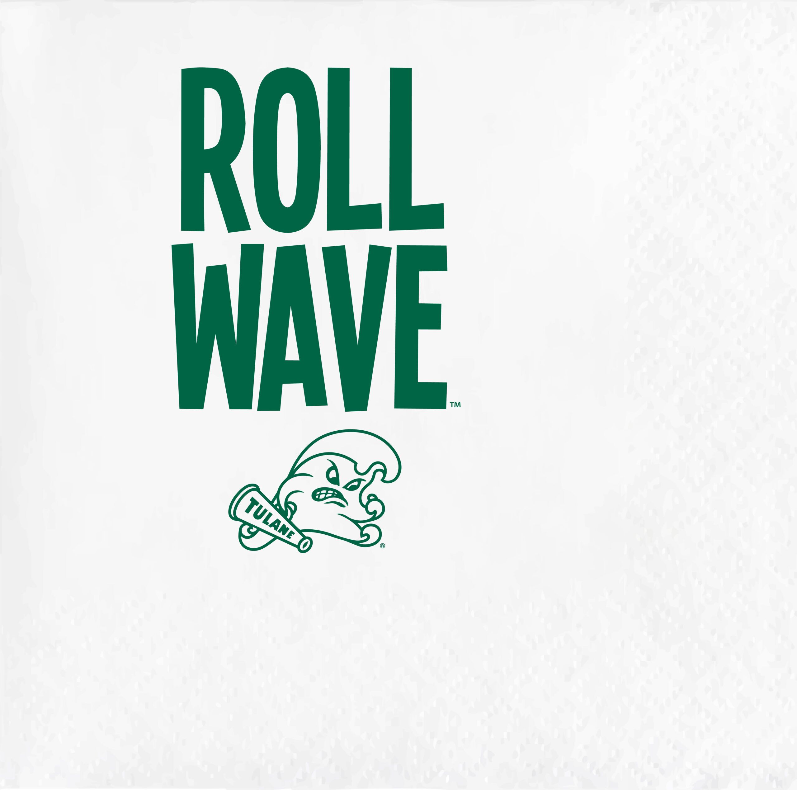 Tulane University Paper Cocktail White Beverage Party Napkin Roll Wave Tulane University/Roll Wave - Napkin Pack