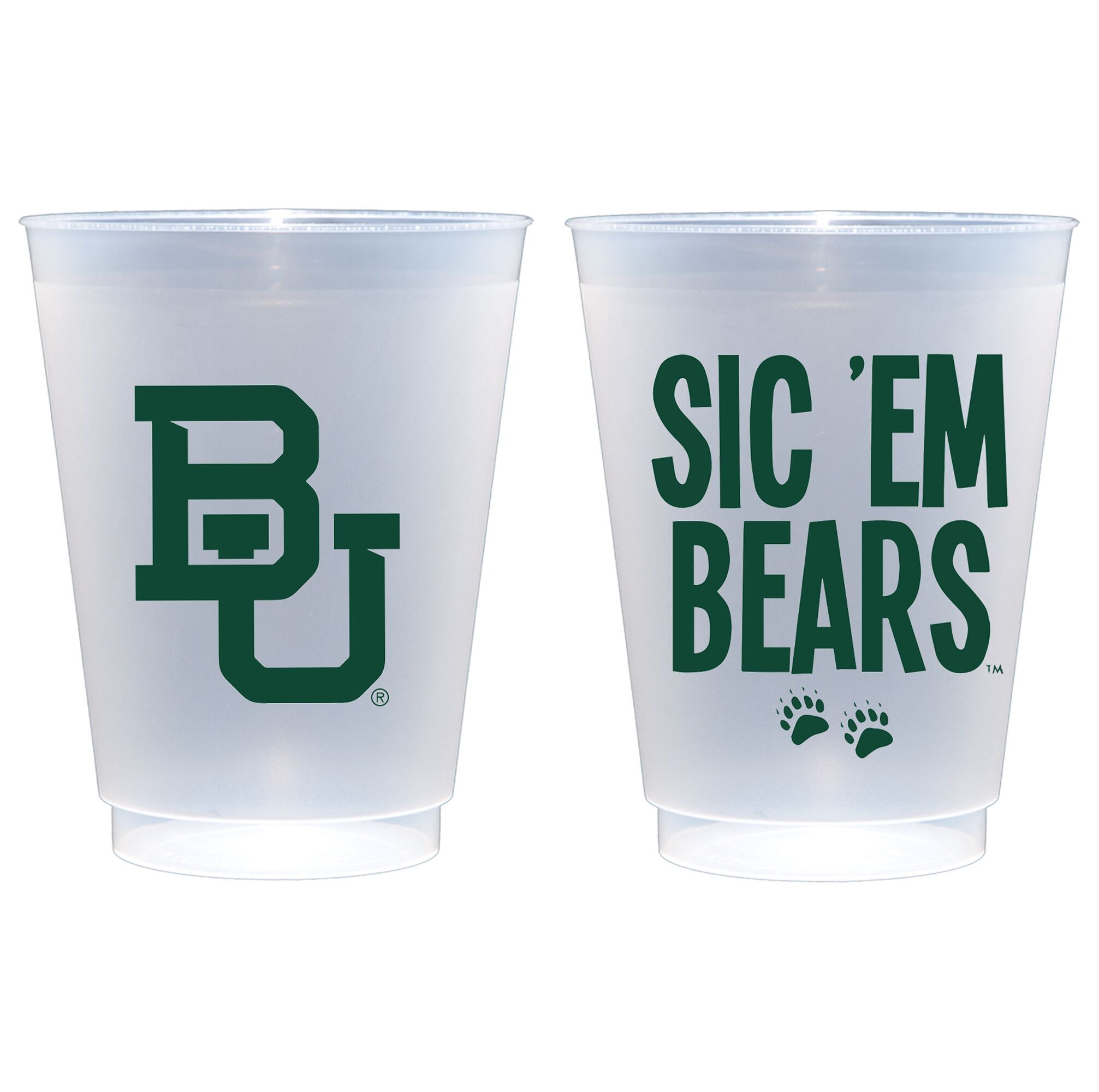 Baylor University Disposable-Em-Bears Frosted Roadie Party Cup Baylor University Logo/Sic 'Em Bears {Frosted Roadie Cup 10 Pack}