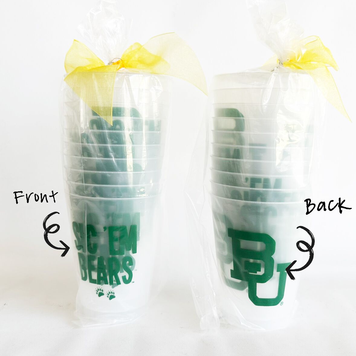 Baylor-Univeristy-Sic-Em-Bears-Frosted-Roadie-Disposable-Party-Cups-9 Baylor University Logo/Sic 'Em Bears {Frosted Roadie Cup 10 Pack} - Image 4