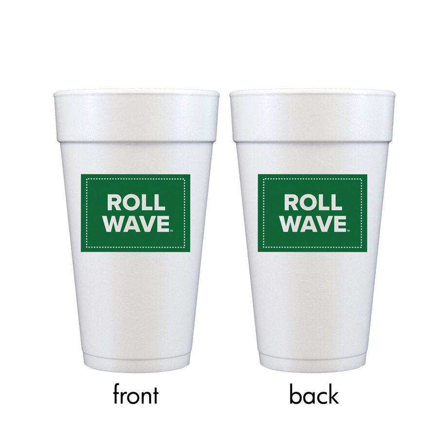 Tulane-University-Disposible-Foam-Styrofoam-Party-Cup-Roll-Green-Wave-2FB Tulane University Logo/Roll Wave Foam Cup | 10 pack – 20 oz - Image 2