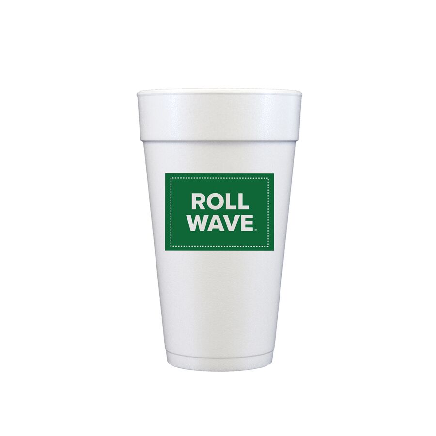 Tulane-University-Roll-Wave-disposable-Foam-cup-2 Tulane University Logo/Roll Wave Foam Cup | 10 pack – 20 oz