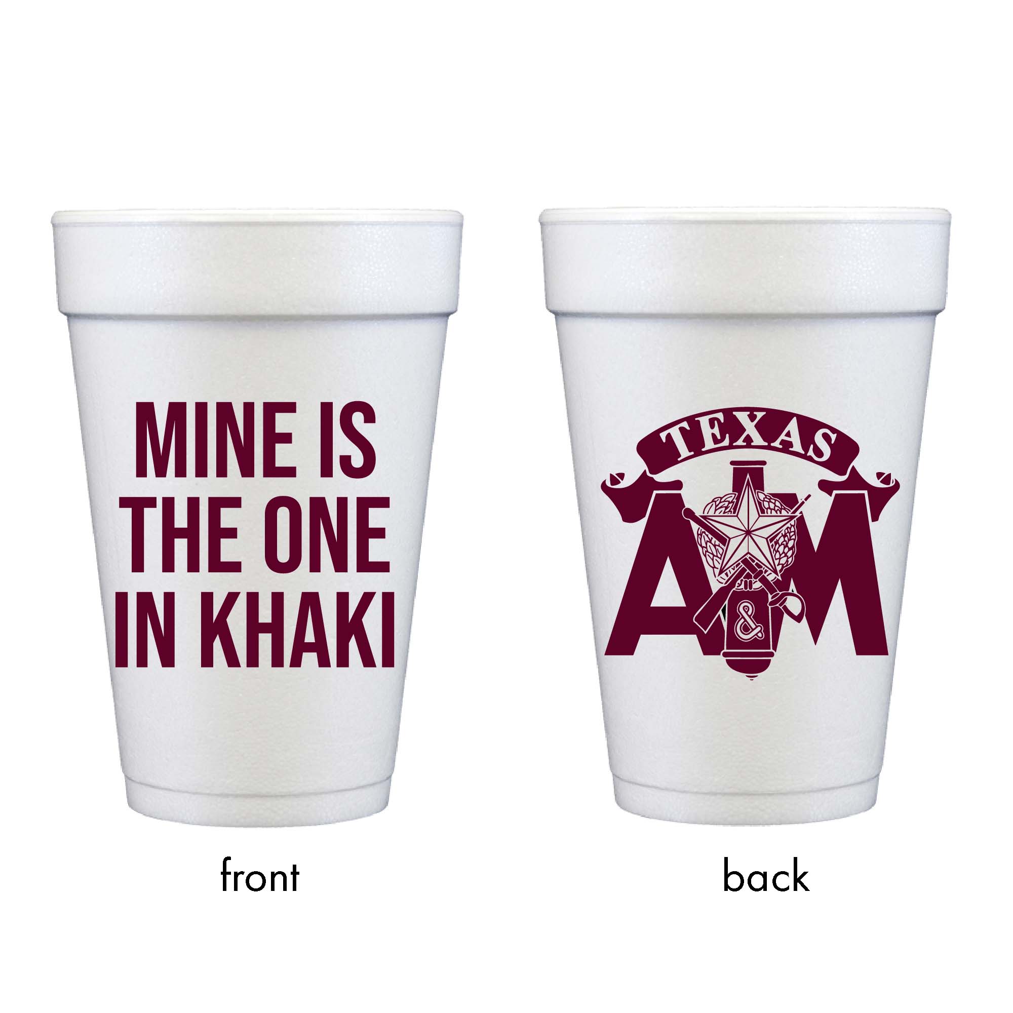 Texas A&M Corps of Cadets Foam Cups Texas A&M University - Corps of Cadets {Styrofoam Cup 10 Pack} - Image 2