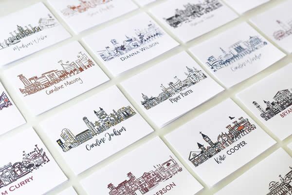 All-Campus-Skyline-Notecards-900 Florida State Seminoles Landmarks - Tallahassee, Florida - Personalized Foldover Notecard - Image 2