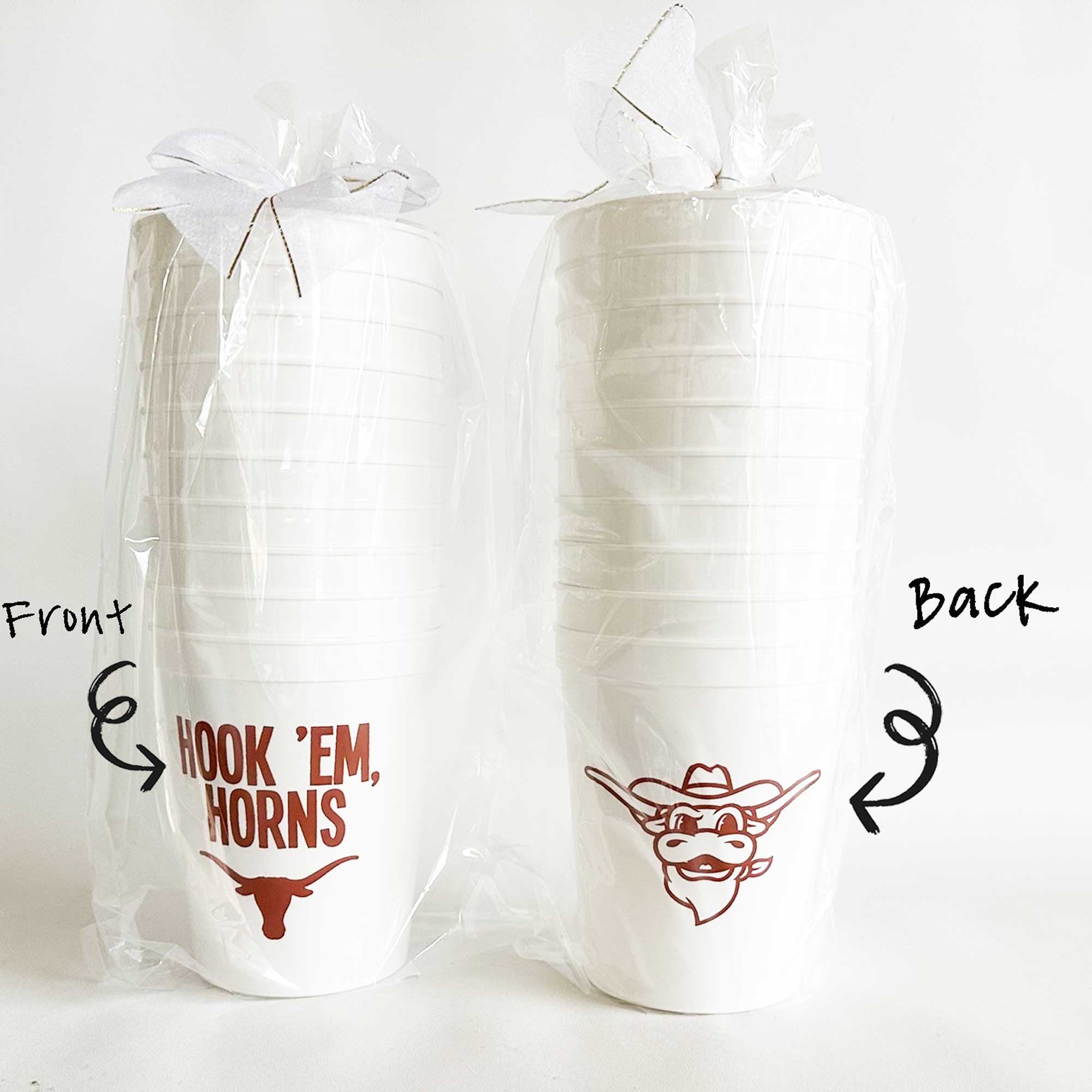 University-Texas-Longhorns-Hook-Em-Horns-Plastic-Stadium-Cup-Pack-2 University of Texas - Austin Logo/Hook 'Em Horns {Foam Cup 10 Pack} - Image 4